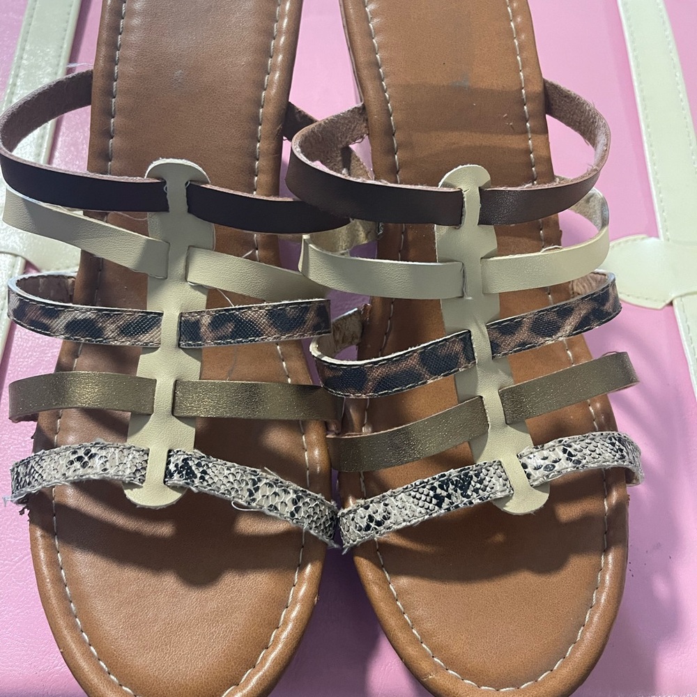 Lane Bryant Multi-Color Strappy Sandals